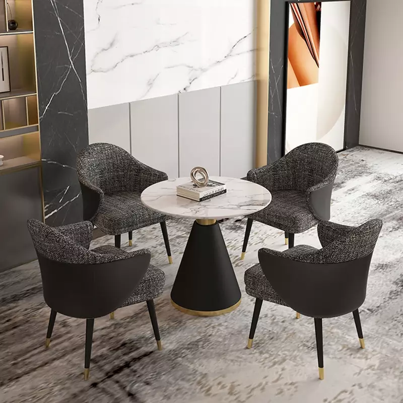 Tavolino centrale nordico tavolino da salotto con accento nero ovale Set di 3 mobili da salone minimalista semplice Mesa De Centro