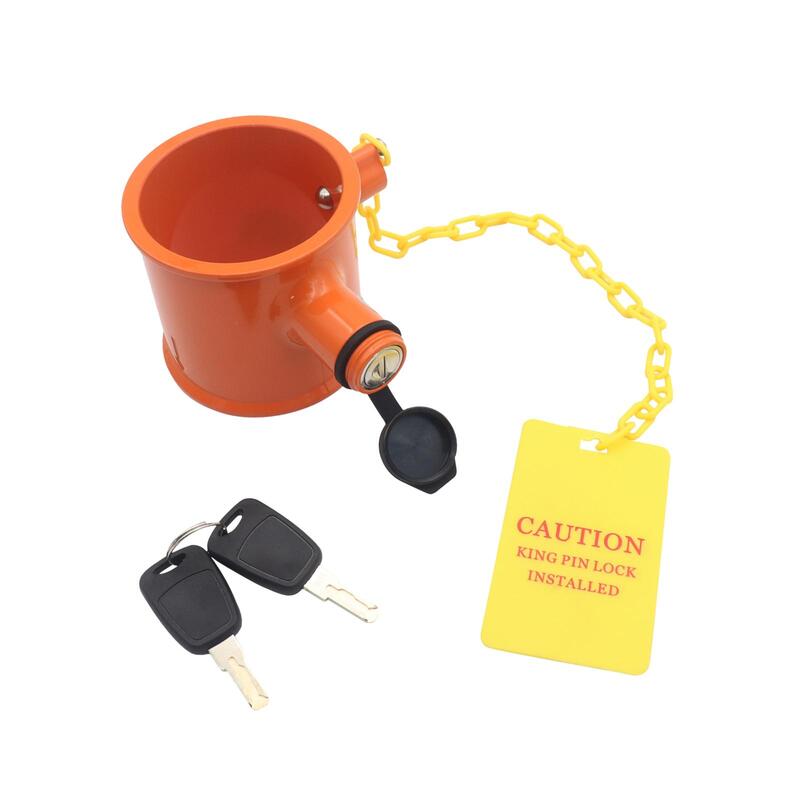 Coupler Lock Cylindrical Heavy Duty Easy to Install with Yellow Warning Sign Tow