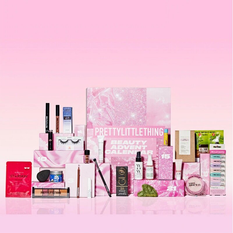 Spersonalizowany produkt najnowszy różowy próżniowy pusty makijaż kosmetyczny sztuczne rzęsy narzędzia puste pudełko kalendarz adwentowy