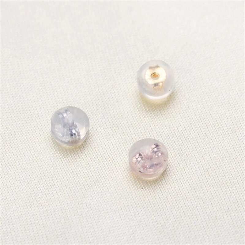 DIY Accessory S925 Pure Silver Ear Plug Imported with External Silicone Ear Plugs, Durable Ear Studs, and Ear Cap Z031