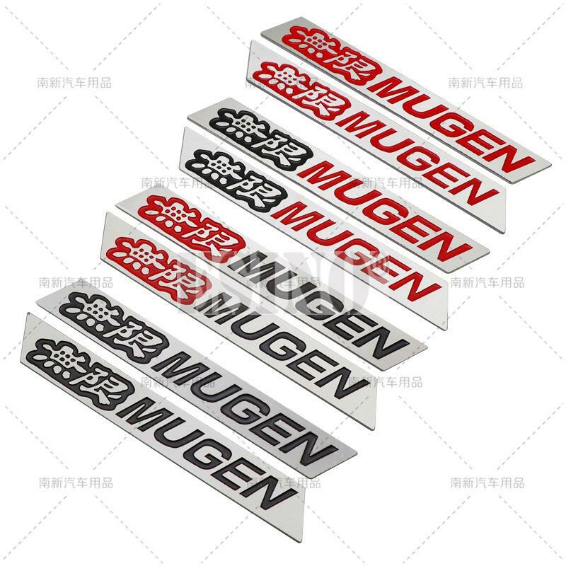 Emblemas Adesivos 3D Emblemas para Mugen Power, Car Styling, Esporte Corpo Fender Side Metal Chrome, Liga de Zinco, 2 x