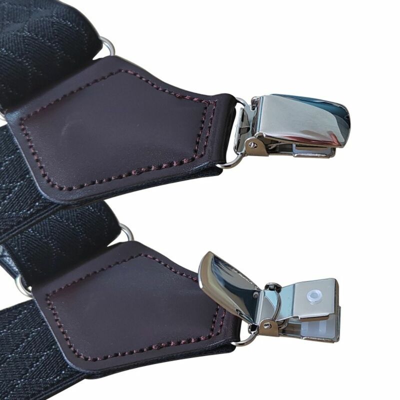 Suspensórios elásticos em forma de X para homens, calças largas, cinto ajustável, 2 clipes, 3,5 cm