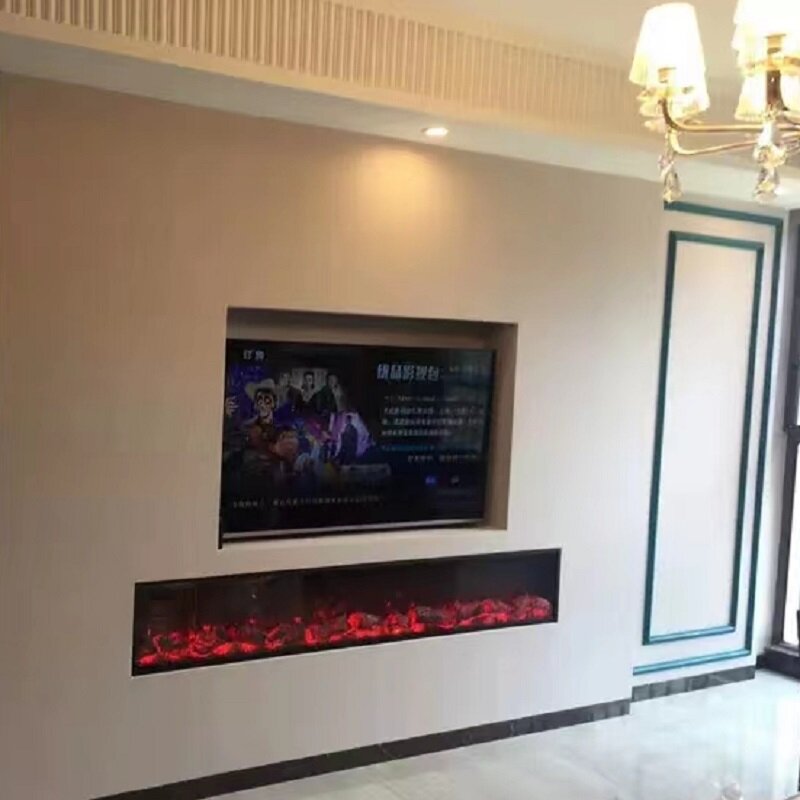 Custom Made 220v Linear Electric Fireplaces Heater Decor Flame Wall Mounted Electric Fireplace With Dimmer And Timer