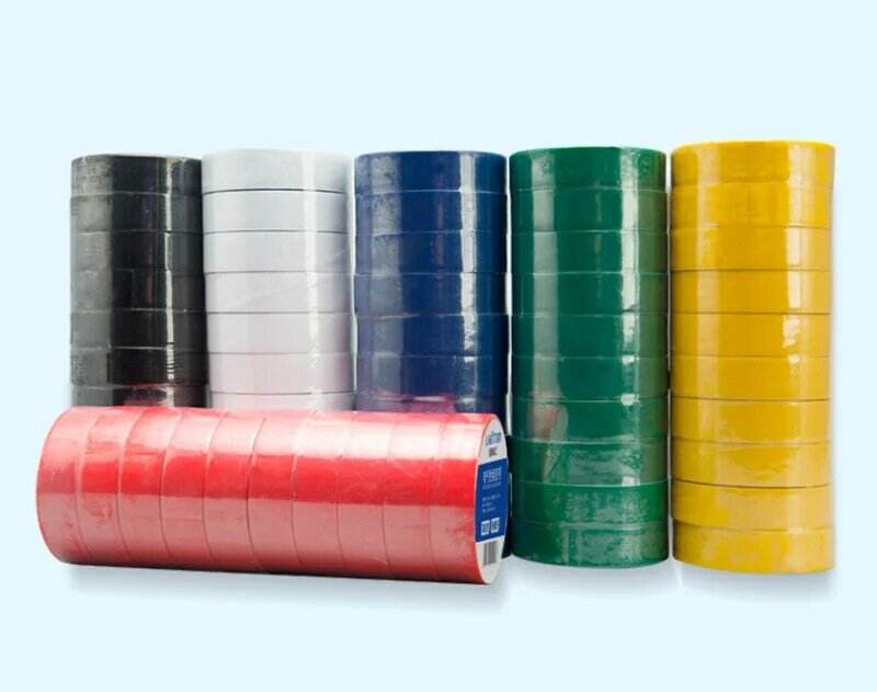防水PVC電気テープ、断熱テープ、超薄型および超粘着、9メートルの1ロール、10個