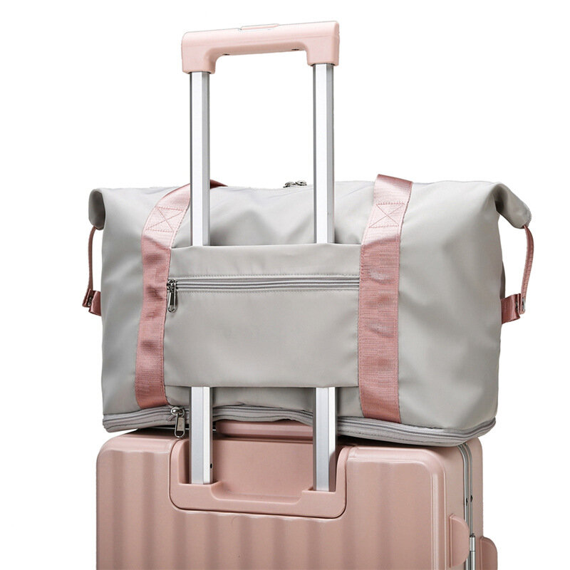Bolsa de viaje plegable de gran capacidad para mujer, bolso de mano para equipaje, impermeable, de hombro