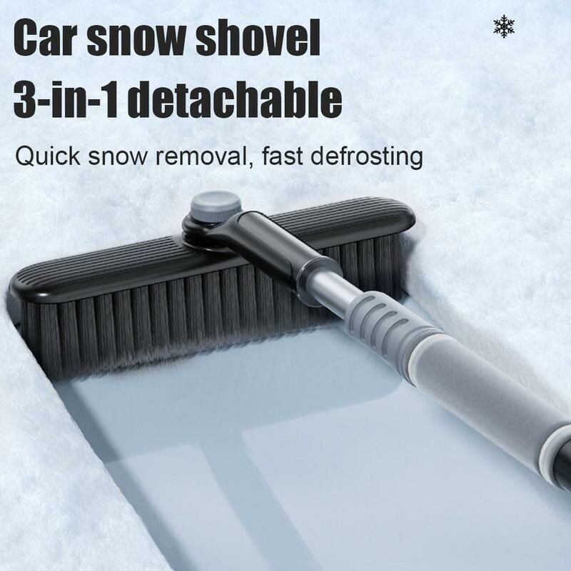 Pengikis dengan sikat 2 In 1, sikat sapu sekop es mobil portabel pembersih kaca depan untuk truk SUV mobil
