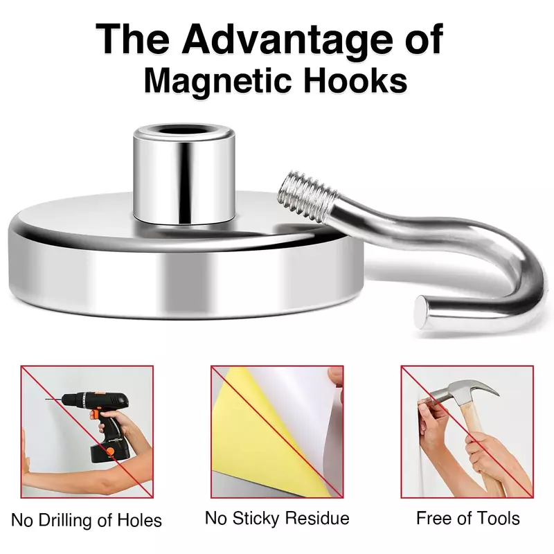 Strong Magnetic Hooks Heavy Duty Magnet Hook Kitchen Bar Storage Magnetic Hooks Key Storage Hooks Multi-Purpose Magnet Hook