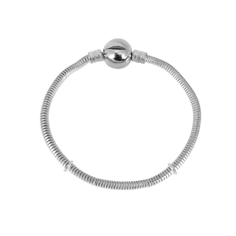 Pulseira Stainless Steel Bracelet Femme Heart Pandoraer Snake Chain Bracelet For Kids Fit Original Charm Children Jewelry Gift