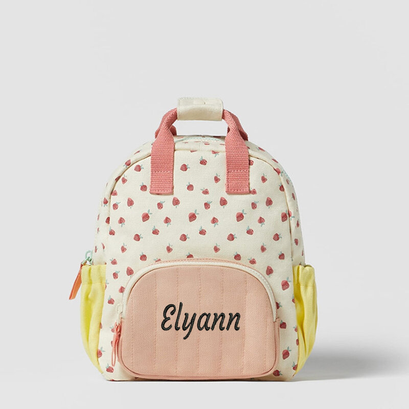 Strawberry Backpack Custom Name Cute Children's Schoolbag Personalized Name Baby's Primary School Shoulder Bags Unique Gift Bags