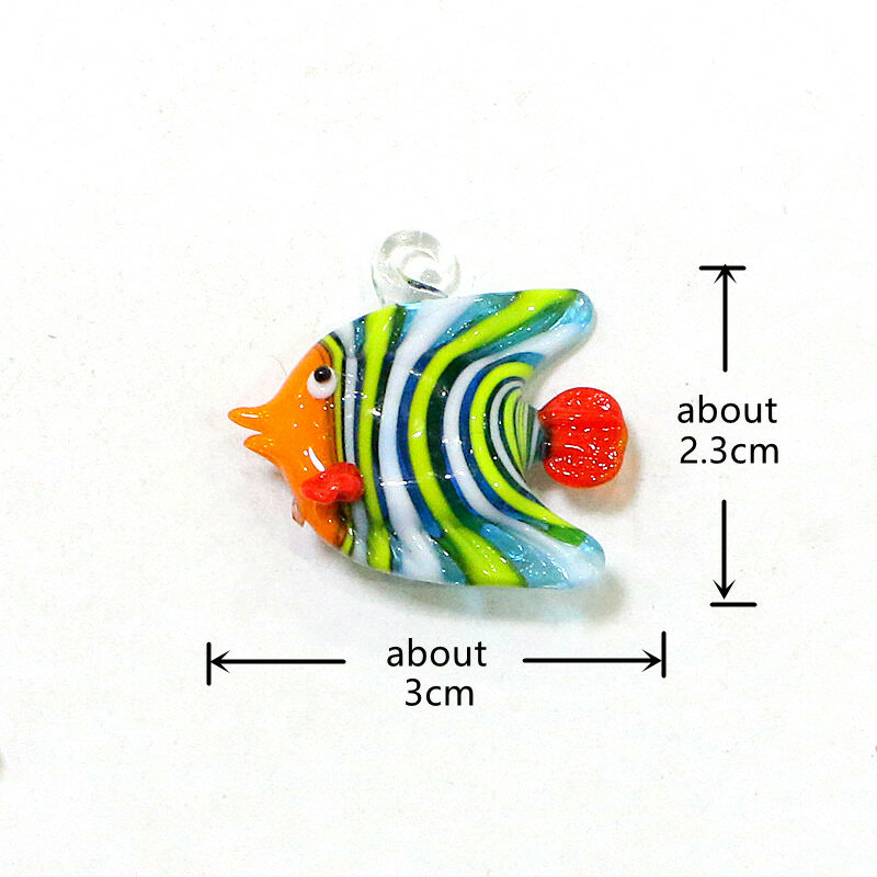 6Pcs Murano Handmade แก้ว Tropical Fish Mini Figurines จี้ Aquarium ตกแต่งสัตว์ทะเลน่ารัก Tiny รูปปั้นเครื่องประดับหัตถกรรม