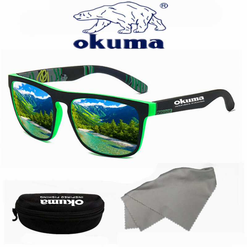 Поляризованные солнцезащитные очки Okuma UV400 для мужчин и женщин, для охоты на открытом воздухе, рыбалки, вождения велосипедов, солнцезащитные очки с дополнительной коробкой