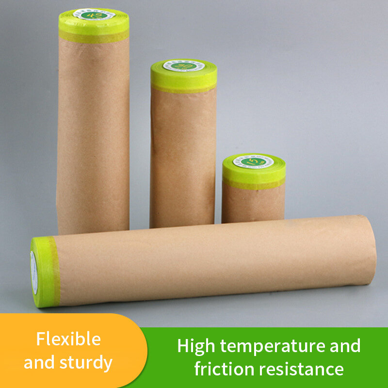 1 Roll Wall Treatment Pre Taped Masking Paper Covering For Painting Self Adhesive Spray Masking Protective Paper Wall Protector