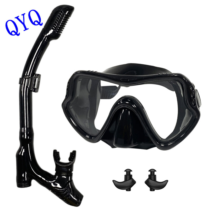 QYQ máscara de buceo profesional, gafas de esnórquel, gafas de buceo, natación, juego de tubo de respiración fácil