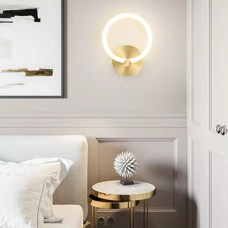 Lámpara LED de pared moderna para fondo de sala de estar, candelabro de pared para dormitorio, mesita de noche, accesorio de iluminación para decoración interior del hogar