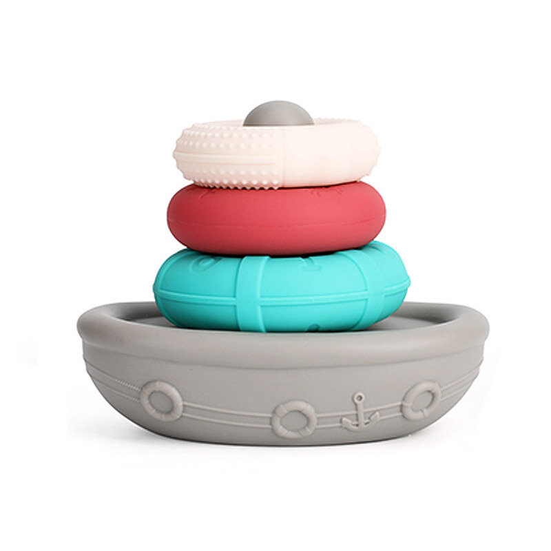 New Stacked Nested Embossed Ring Toys Develop Color Recognition Baby Building Block