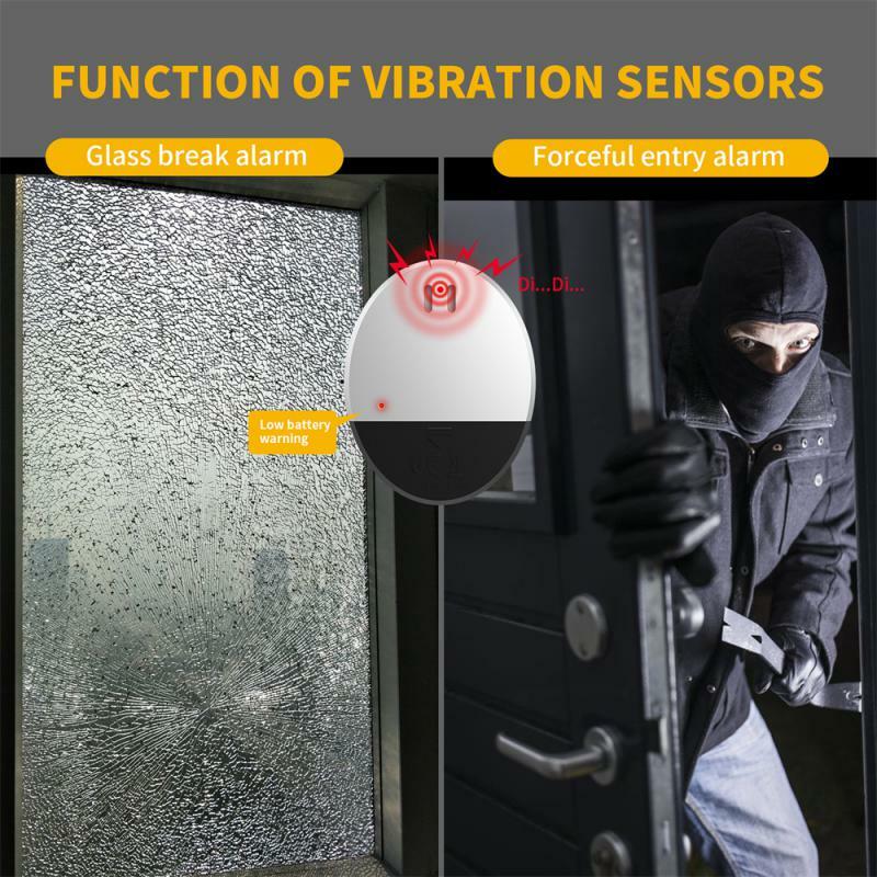 1-4PCS rilevatore di vibrazioni sensore di allarme di vibrazione della finestra della porta Home Hotel allarme antifurto a induzione di vibrazione ad alta Decibel