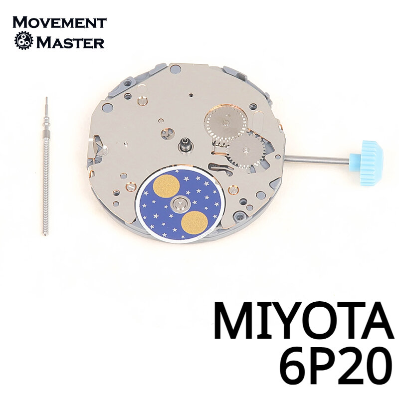 Miyota 6P20 Watch Movement, Brand New, 5 Needle Quartz, Original japonês, Acessórios do movimento