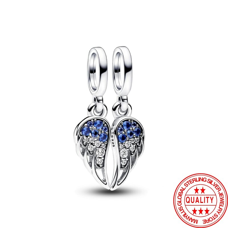 2024 New S925 Sterling Silver Fit Original Charm bracciale Beads Galaxy Heart Blue Butterfly ciondolo collana donna gioielli fai da te