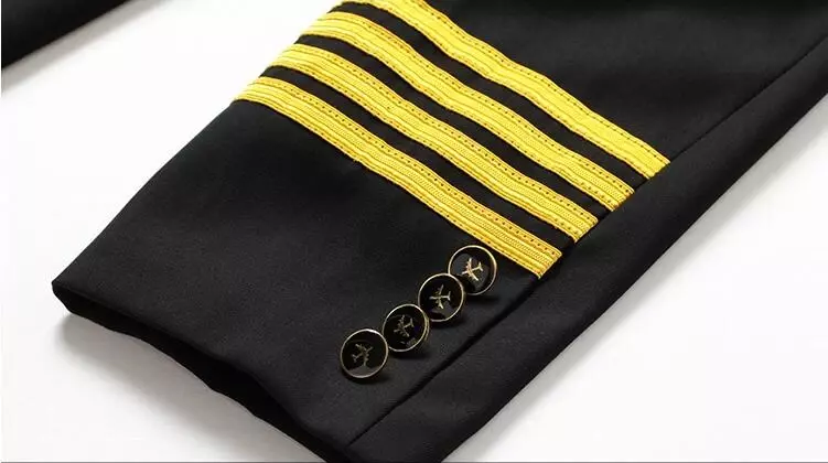 Uniforme de piloto de avión clásico de alta calidad, equipo de cabina, uniforme de piloto de aviación sin tableros de hombro