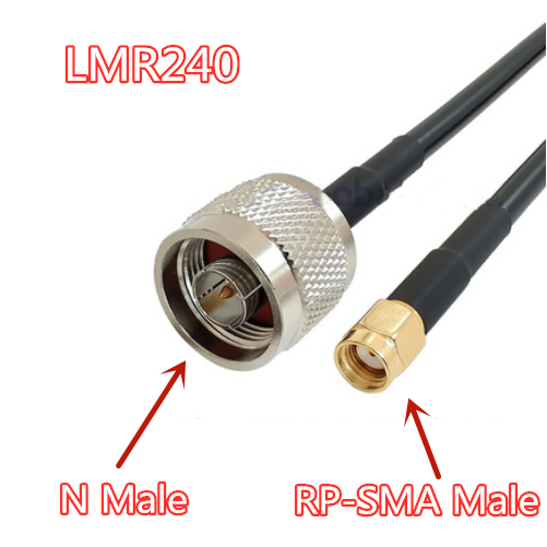LMR240-Cable N macho a SMA macho, Conector de enchufe 50-4 LMR-240 RF Coaxial, Cable de puente