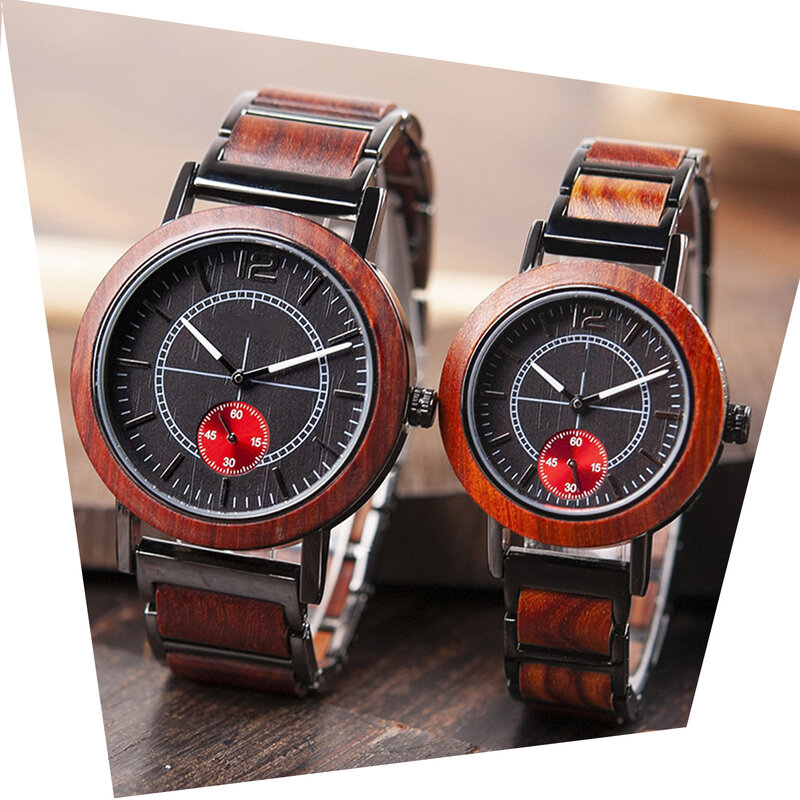 Męskie drewniane zegarki lekkie luksusowe drewniany zegarek ze stali nierdzewnej dla mężczyzn zegarki kwarcowe