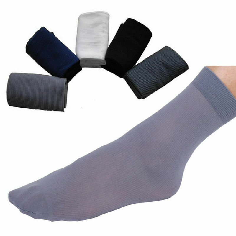 10 paia di calzini da lavoro da uomo calzini sportivi primaverili estivi deodorante per l'assorbimento del sudore calzino lungo alla caviglia in seta traspirante a righe sottili