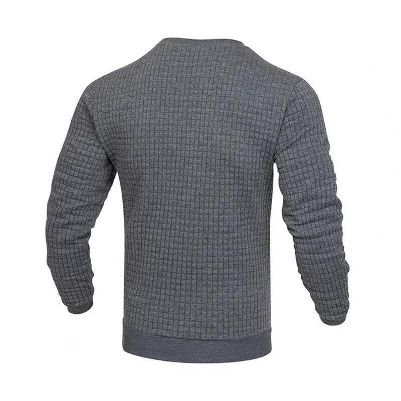 Men Loose Fit Long Sleeve T-shirt O-neck Long Sleeve T-shirt Men's Autumn Winter Solid Color Long Sleeve T-shirt for Casual