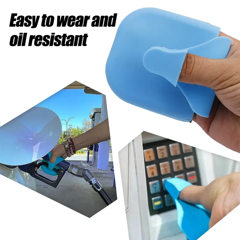 Silicone Refueling Gloves Wear-resistant Reusable Auto Refueling Anti Dirt Supplies Hidden Magnetic Silicone Refueling Gloves