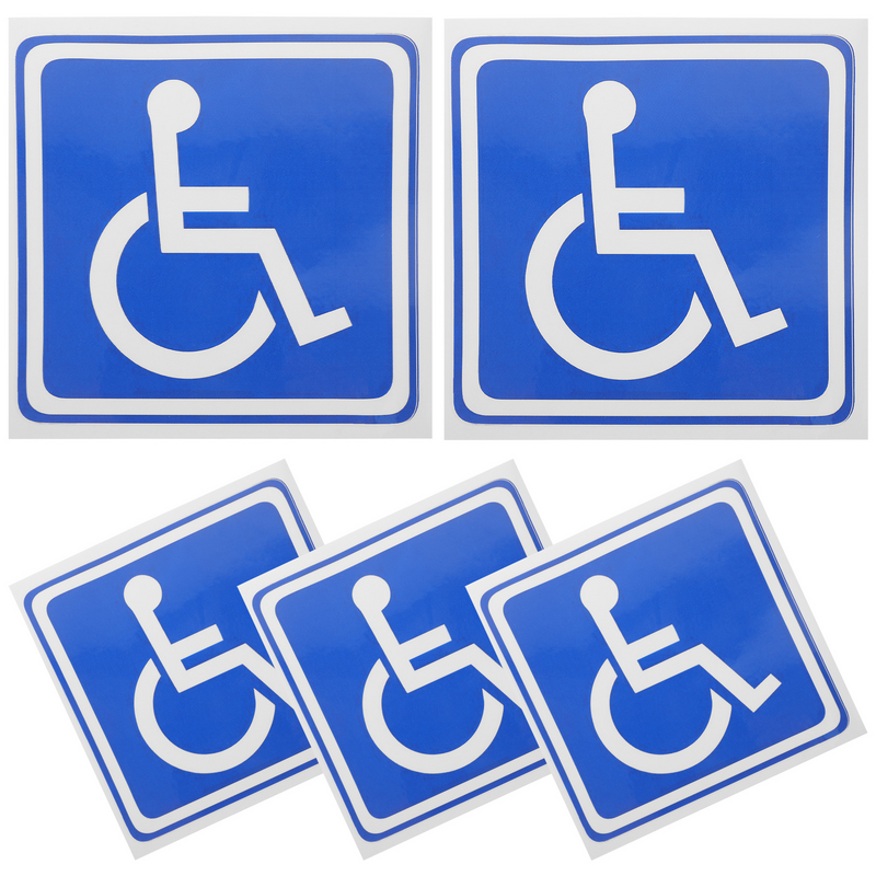 5 Sheets Adhesive Disabled Wheelchair Sign Decals Disabled Wheelchair Sign Sticker