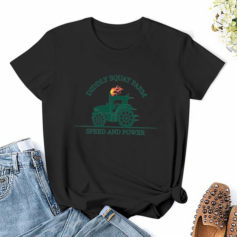 DIddly-女性の夏のTシャツ,農家のギフト,緑の服,プリントTシャツ