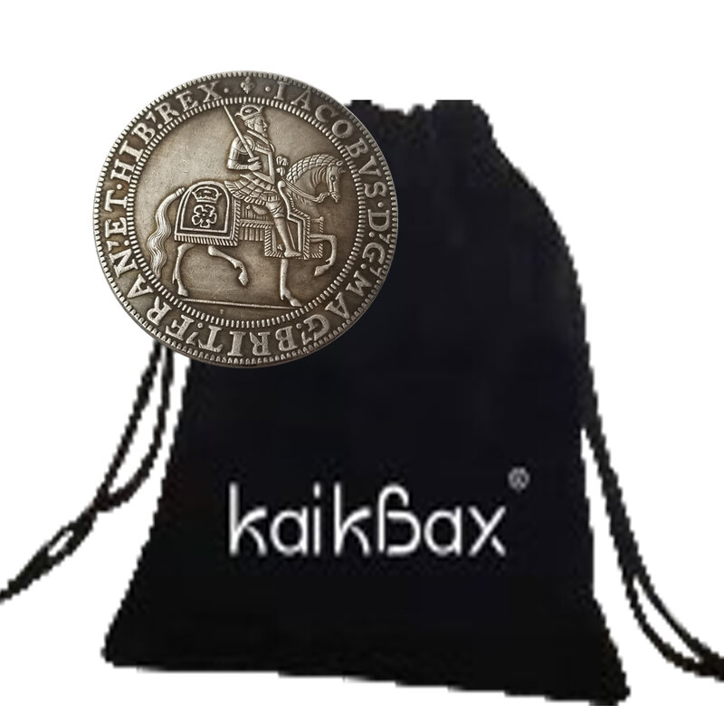 Luksusowa brytyjska brytania rycerka 3D para monet na szczęście kieszonkowa korona zabawna pamiątkowa szczęśliwa moneta + torba na prezent