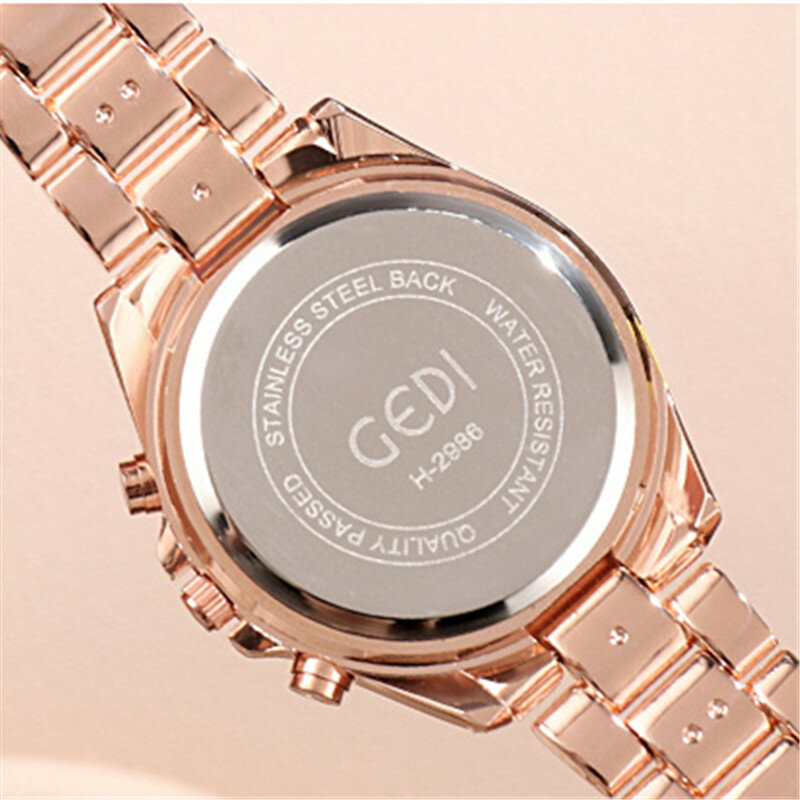 Новые модные кварцевые часы из нержавеющей стали, водонепроницаемые женские часы с календарем