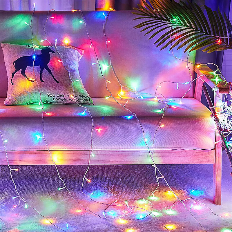 Guirlandas de LED a pilhas, festão, decoração de Natal, festa de casamento, decoração de ano novo, 1 m, 2 m, 4 m, 10m