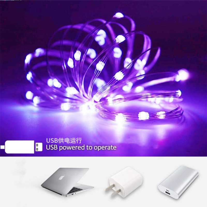 Lampu setrip LED USB tembaga 3/10/20M, lampu untai LED kawat perak, lampu peri tahan air untuk dekorasi pesta pernikahan Natal