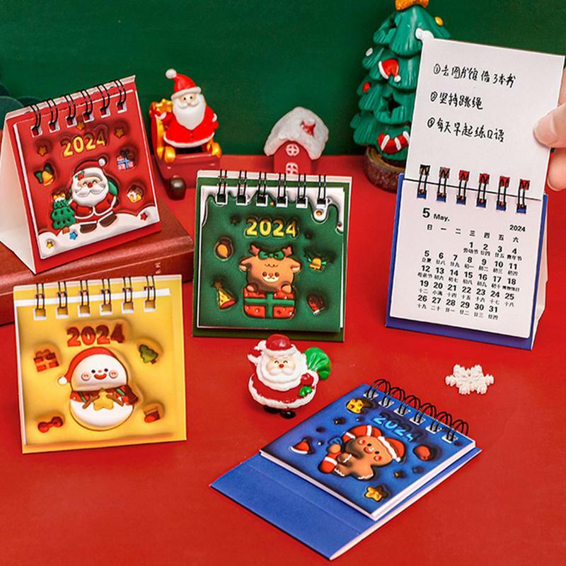 Desktop-Kalender 2020-2021 Weihnachten motivierende Schreibtisch Dekor Doppel draht bindung tragbare kleine Schreibtisch Kalender Organisation