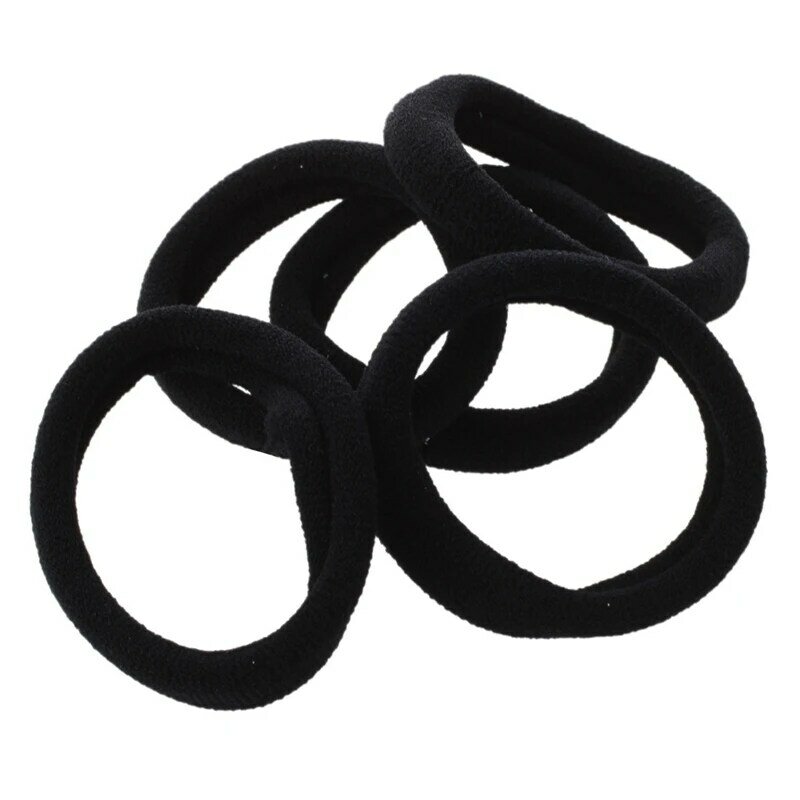 Promotion!5 Pcs Black Stretchy Band Hair Tie Ponytail Holders