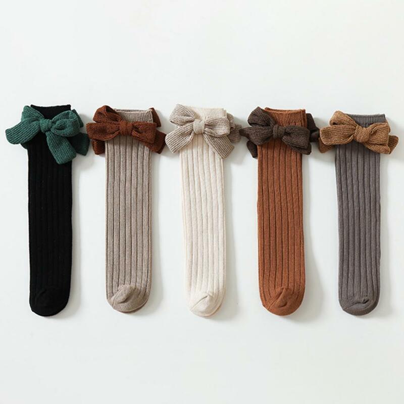 Calzini per bambini calzini per calze con fiocco in cotone pettinato minimalista stile principessa per l'inverno