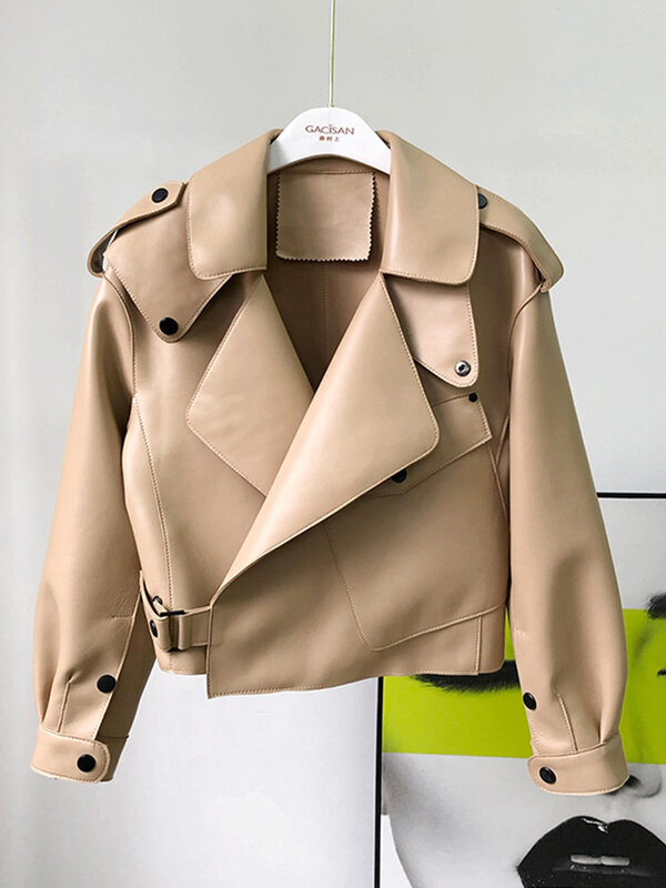 FTLZZ весенне-осенняя Новая модная женская куртка из искусственной мягкой кожи, свободное короткое пальто из искусственной кожи на одной пуговице, шикарная верхняя одежда