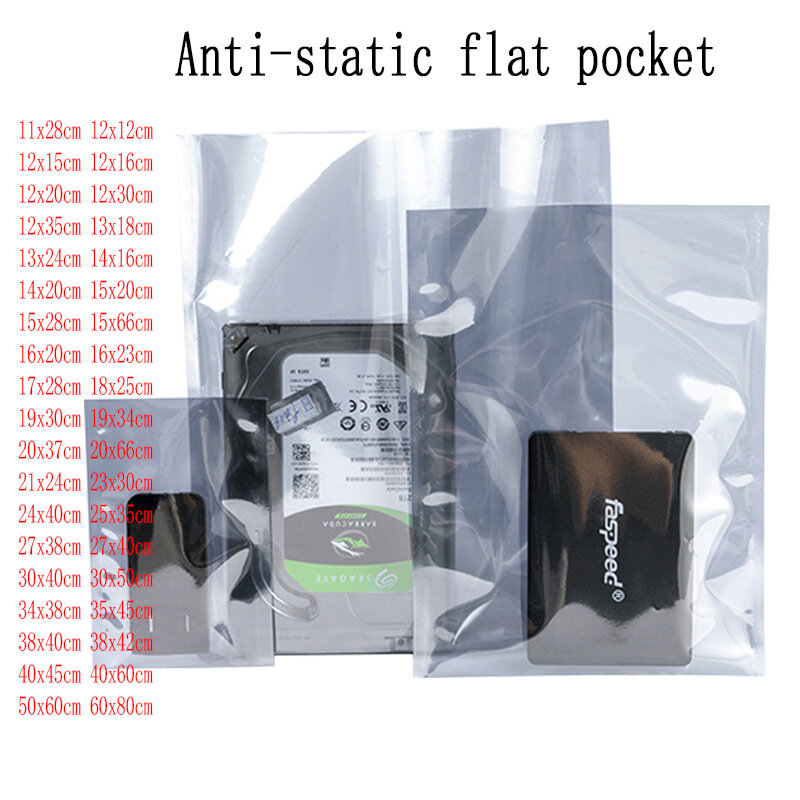 Paket perisai Anti statis untuk penyimpanan aksesori elektronik tas ESD dengan kantung USB terbuka atas transparan