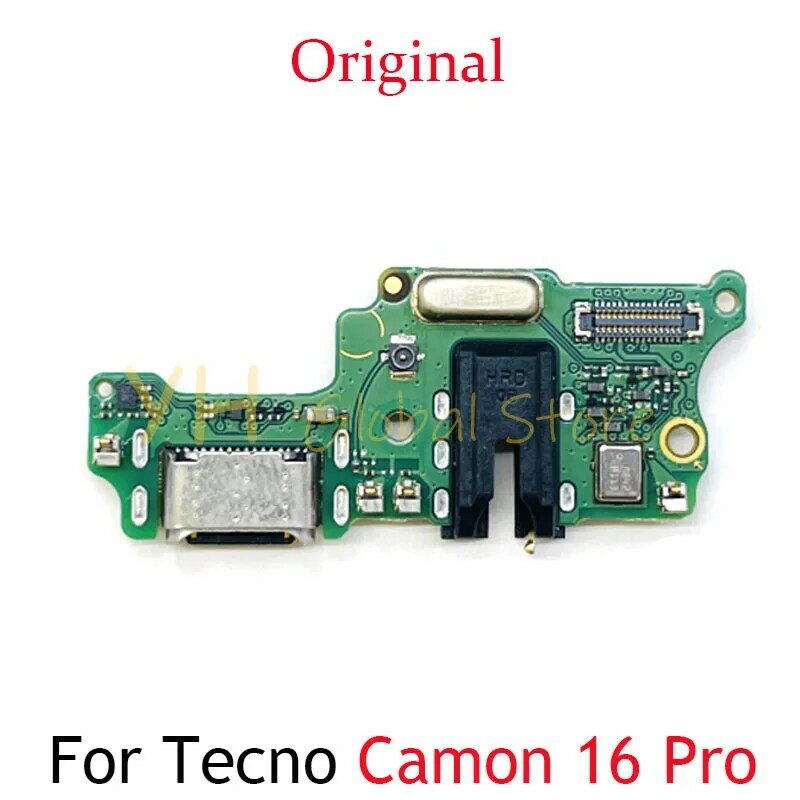 Placa de carga USB Original para Tecno Camon 16 Pro, puerto de base, Cable flexible, piezas de reparación