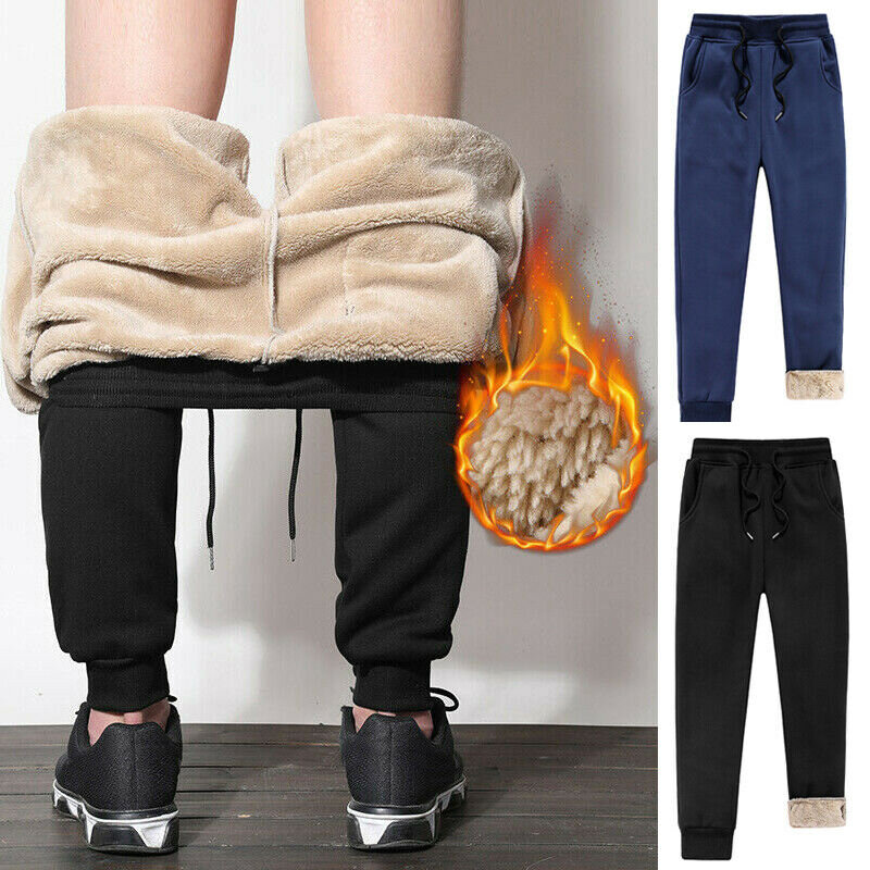 Pantaloni invernali da uomo caldi lunghi Johns elastici a vita media pantaloni sportivi termici Casual pantaloni Leggings in lana spessa di velluto