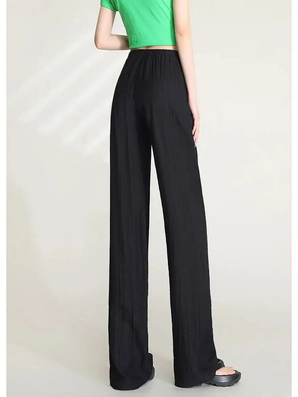 Женские брюки LOUIS YAO, весна 2024, свободные простые однотонные плиссированные легкие повседневные брюки с высокой талией, женские брюки