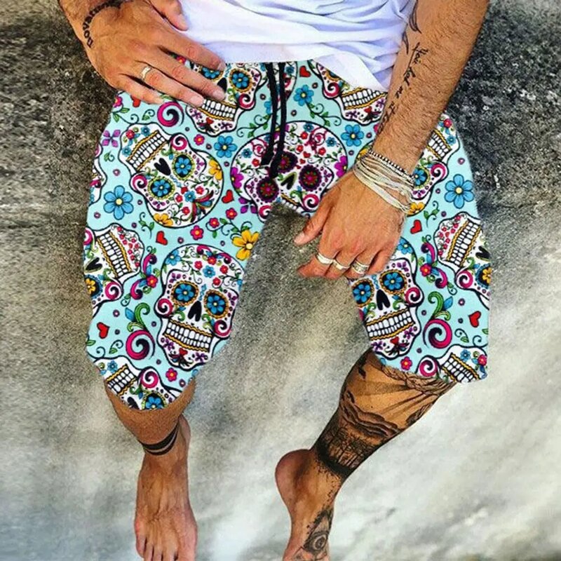 Pantalones cortos de tablero para hombre, bañadores de playa con cordón, cintura elástica, estampado 3D, transpirable, rápido, Verano