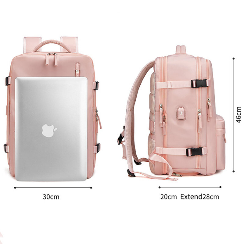 Mochila de viaje para ordenador portátil de 35L, bolso escolar multifuncional con carga USB, resistente al agua, equipaje, bolsas de hombro con bolsillo para zapatos