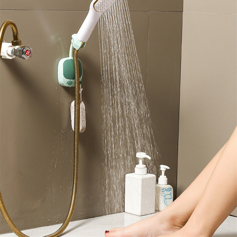 360° Shower Head Holder Adjustable Self-Adhesive Showerhead Bracket Wan Shower Accessories Home Bathroom Base Bathroom Universal