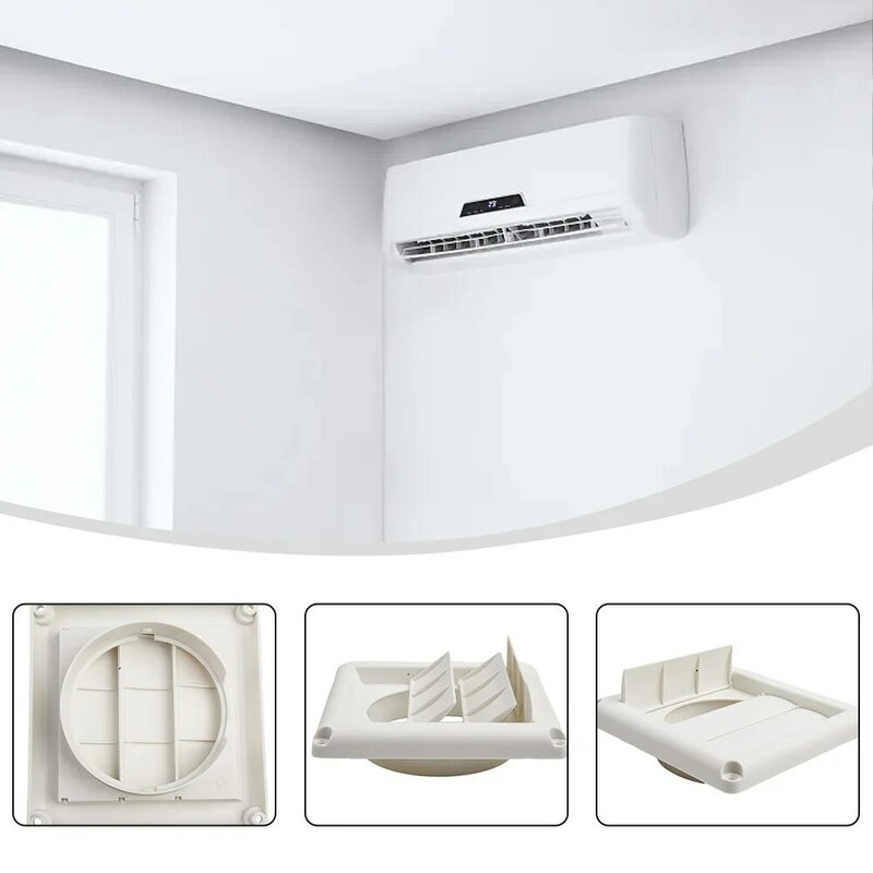 Rejilla de ventilación de 4 pulgadas, cubierta de plástico para pared, conducto de calefacción, ventilación de refrigeración con 3 solapas