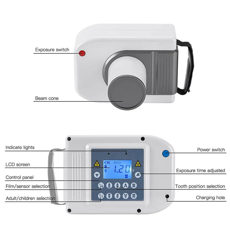 Máquina de rayos X Dental portátil de alta frecuencia, sistema de Imagaing, Unidad de rayos X portátil