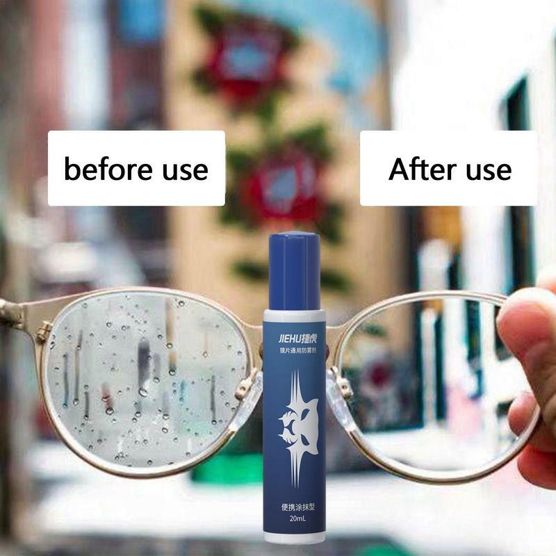Espray antivaho para gafas, agente antivaho, buen efecto de eliminación de niebla, cabezal de cepillo de silicona difuminado, solo aplique
