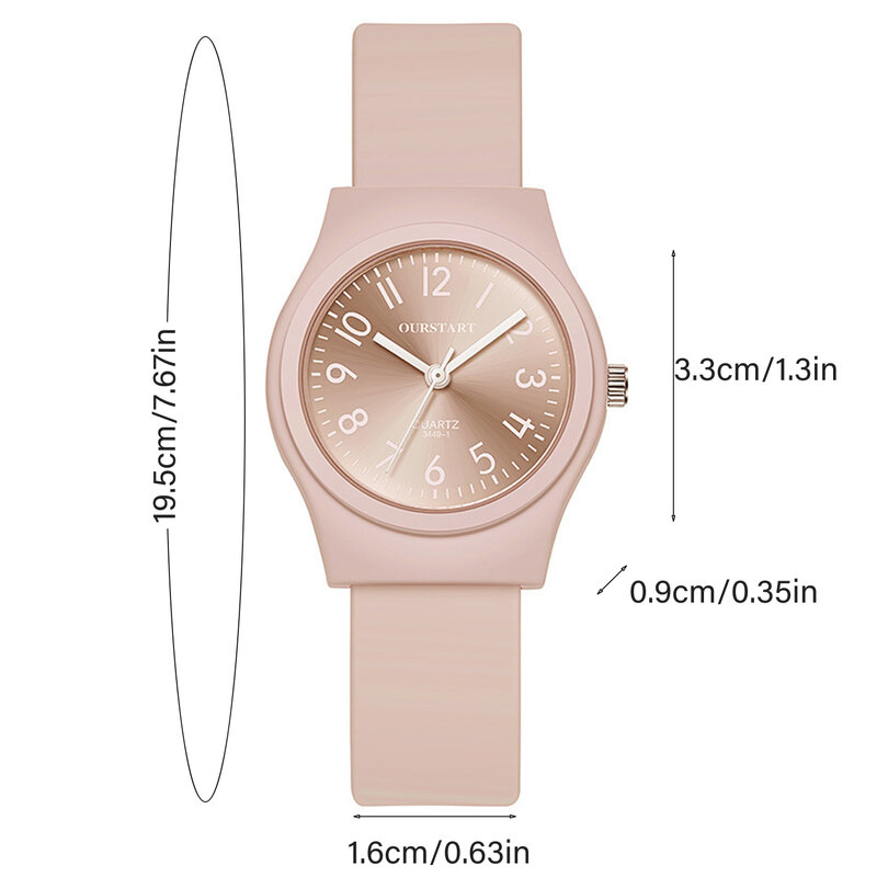 Silicone Quartz Watch for Women Men Ultra Soft Silicone Strap Solid Color Wrist Watch Holiday Gift for Girlfriend