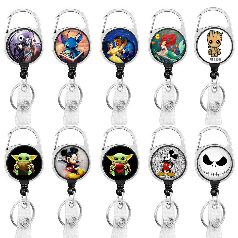 H01 New Design Mickey Friends Style Retractable Badge Reel Nurse Doctor Office Hospital Supplies Card Holder Accessories